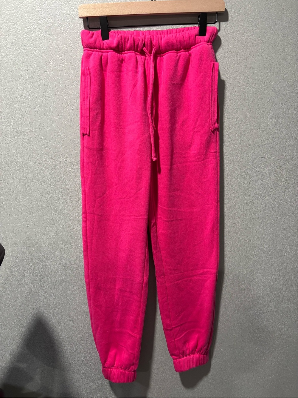 Zenana Hot Pink Fleece Joggers